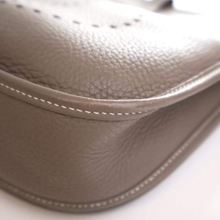 Pre Owned Hermes Etoupe Clemence Evelyne III PM