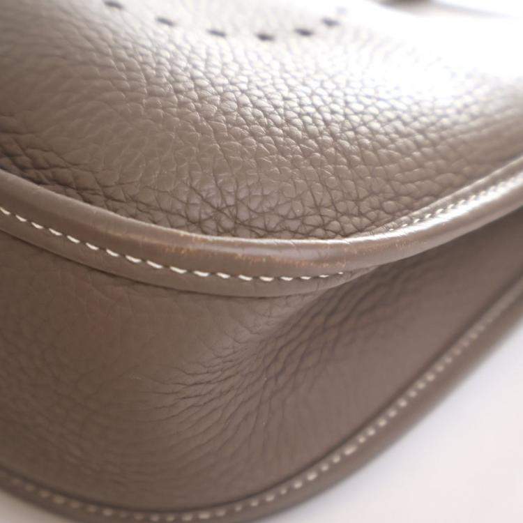 Pre Owned Hermes Etoupe Clemence Evelyne III PM
