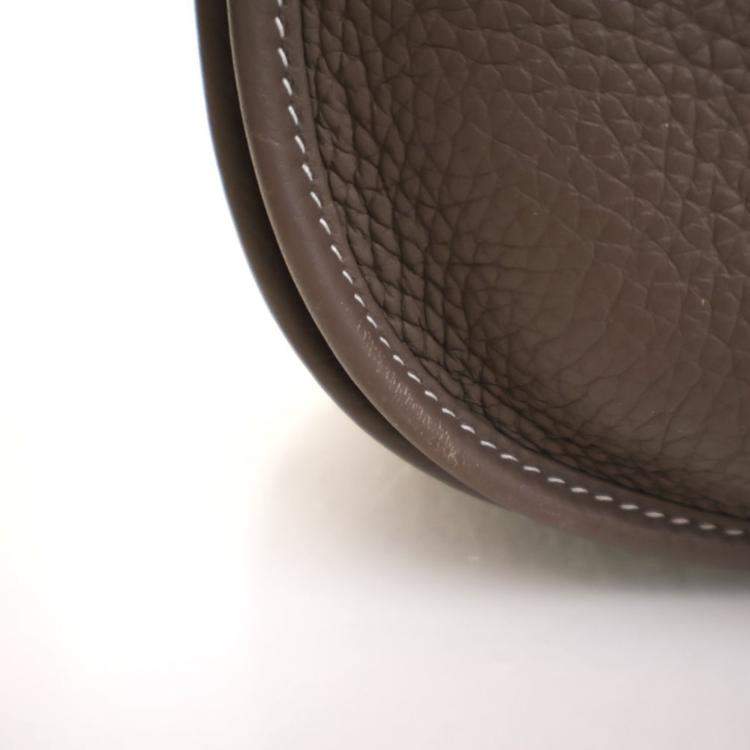 Pre Owned Hermes Etoupe Clemence Evelyne III PM
