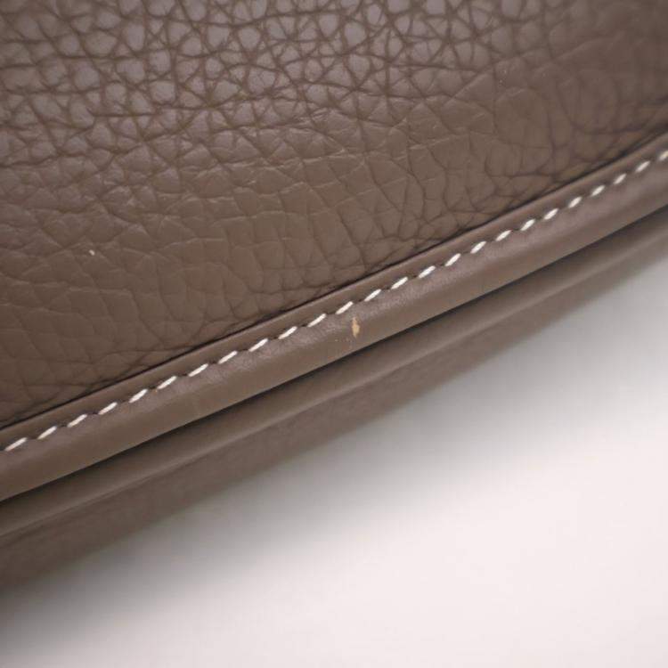 Pre Owned Hermes Etoupe Clemence Evelyne III PM