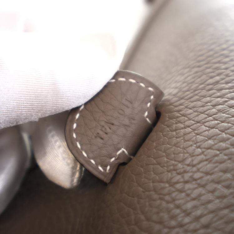 Pre Owned Hermes Etoupe Clemence Evelyne III PM