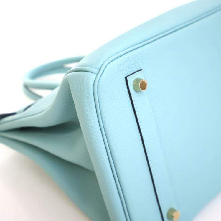 Pre Owned Hermes Bleu Atoll Togo Birkin 35