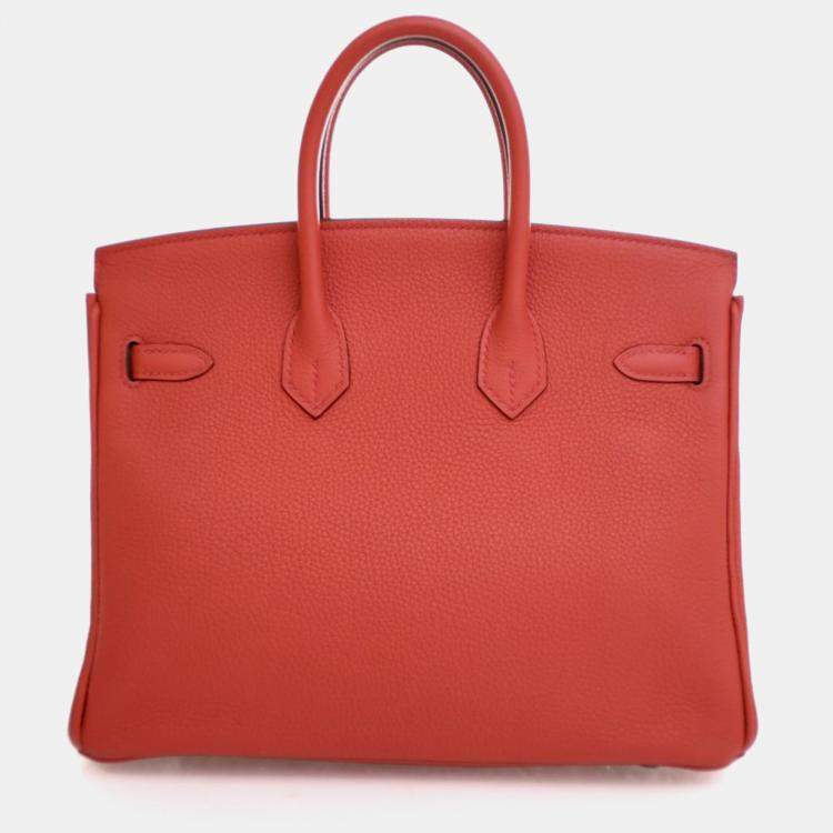 Pre Owned Hermes Rouge Tomate Togo Birkin 25