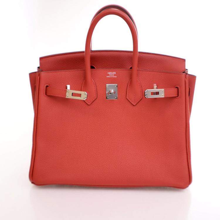 Pre Owned Hermes Rouge Tomate Togo Birkin 25