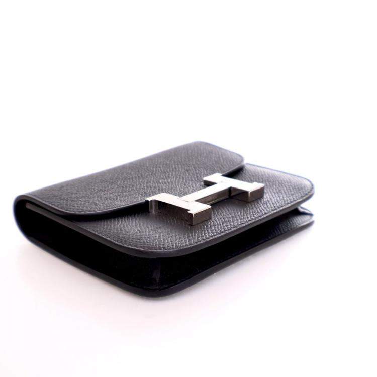 مملوكة مسبقًا Hermes Noir Epsom Constance Slim Wallet