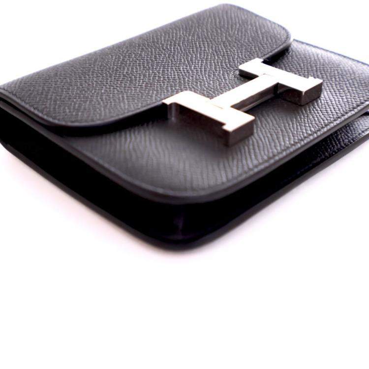 مملوكة مسبقًا Hermes Noir Epsom Constance Slim Wallet