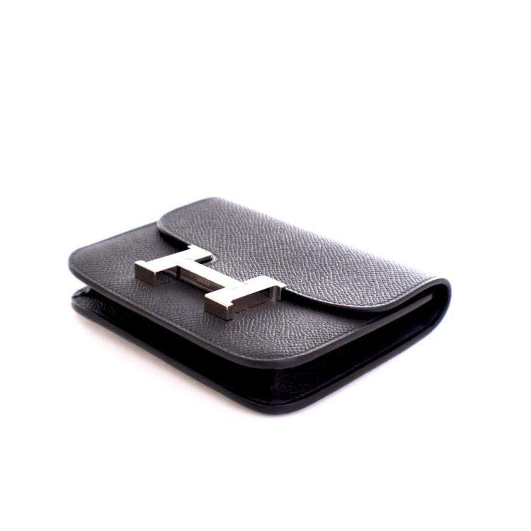 مملوكة مسبقًا Hermes Noir Epsom Constance Slim Wallet