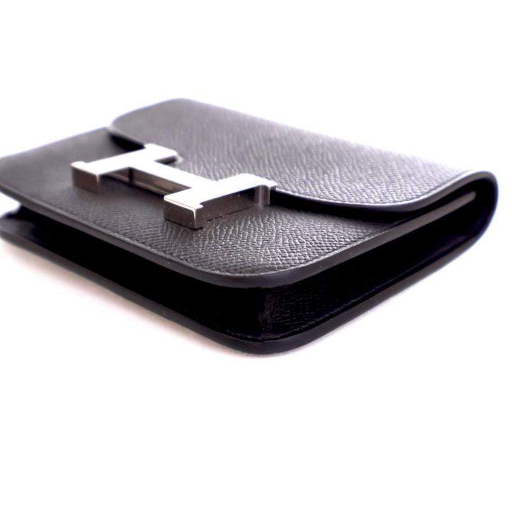مملوكة مسبقًا Hermes Noir Epsom Constance Slim Wallet