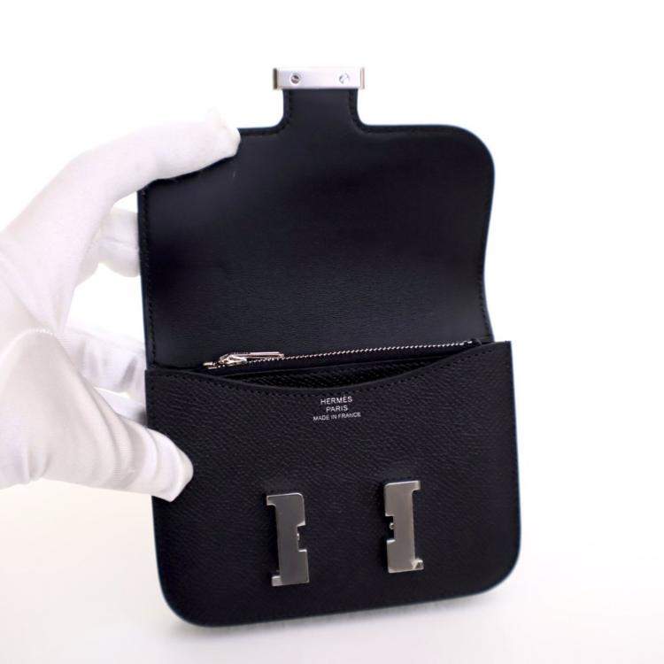 مملوكة مسبقًا Hermes Noir Epsom Constance Slim Wallet