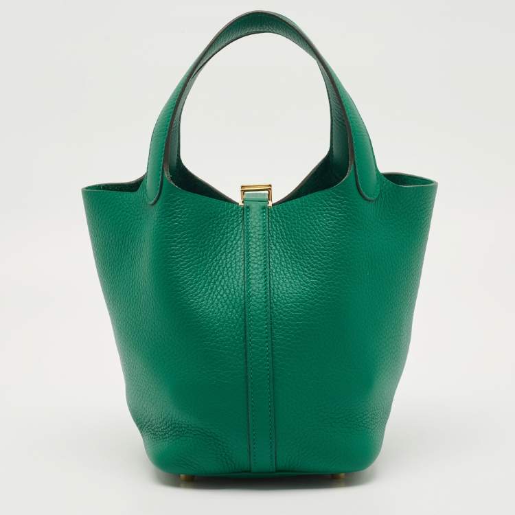 Pre Owned Hermès Picotin 18 Vert Vertigo Taurillon Clemence Leather Bag