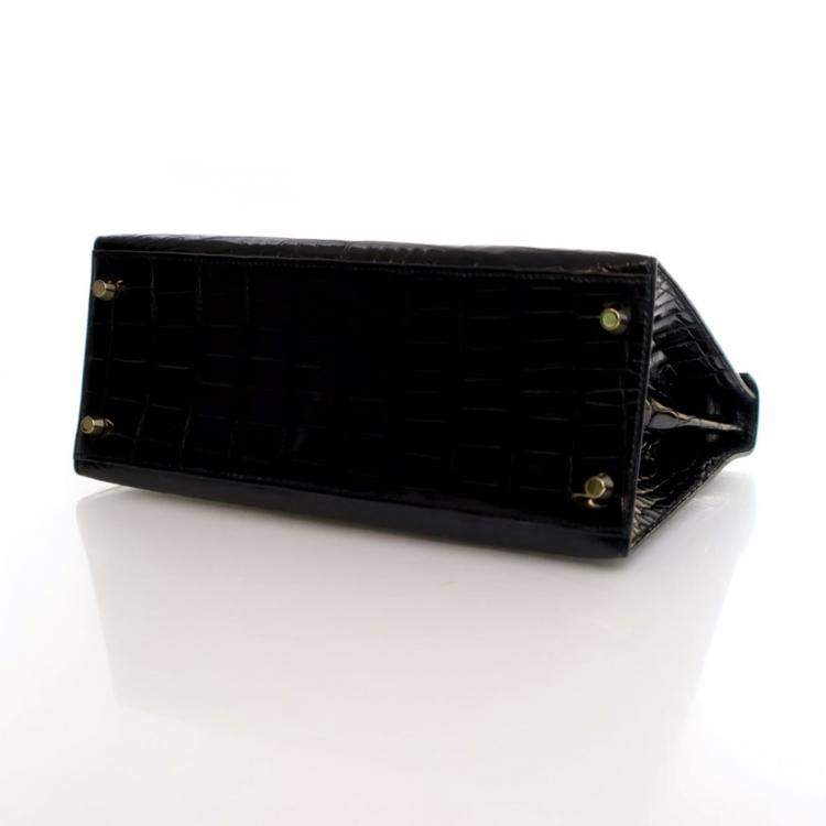 Pre Owned Hermes Noir Alligator Sellier Kelly 28