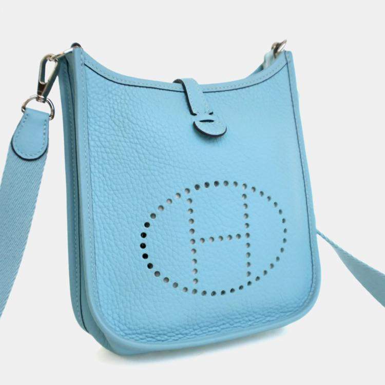 Pre Owned Hermes Bleu Atoll Clemence Evelyne TPM 16