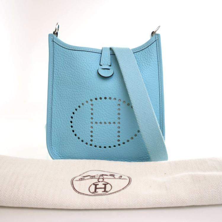 Pre Owned Hermes Bleu Atoll Clemence Evelyne TPM 16