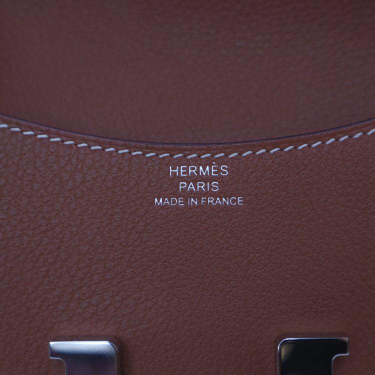 Pre Owned Hermes Gold Evercolor Constance Slim Wallet