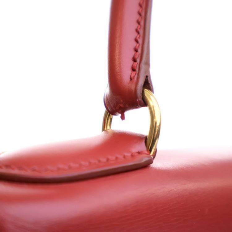 Pre Owned Hermes Vintage Rouge Vif Box Calf Kelly 28