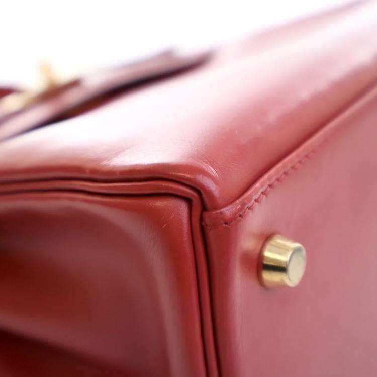 Pre Owned Hermes Vintage Rouge Vif Box Calf Kelly 28