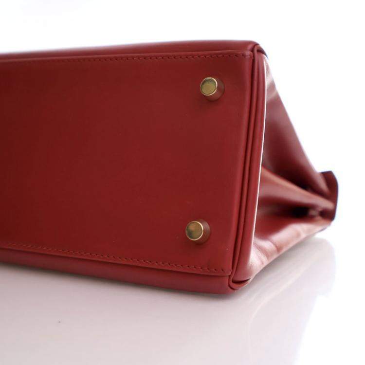 Pre Owned Hermes Vintage Rouge Vif Box Calf Kelly 28