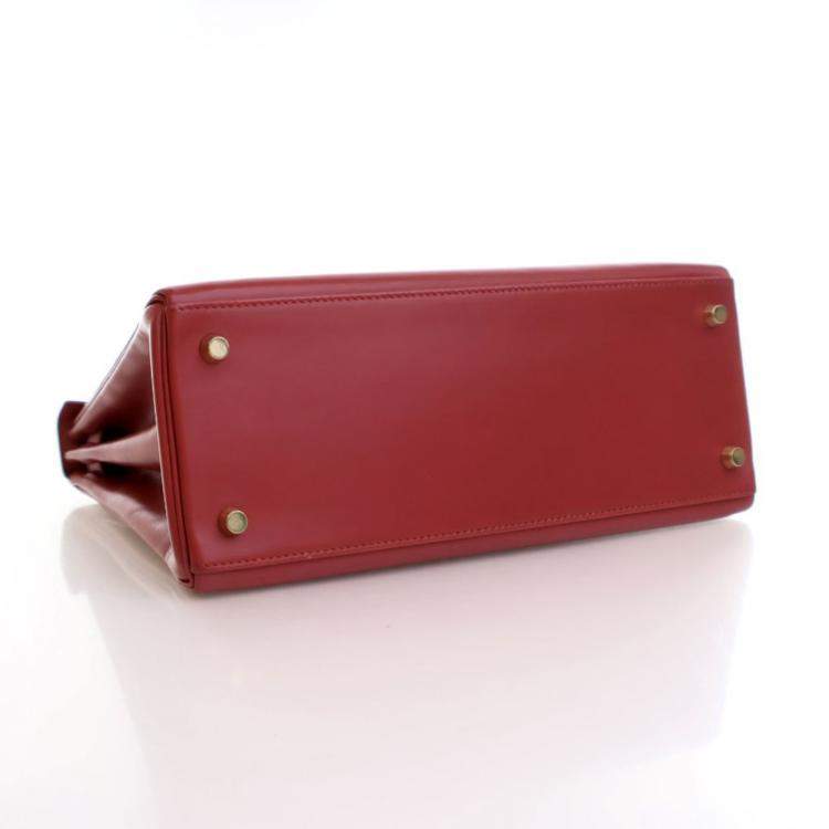 Pre Owned Hermes Vintage Rouge Vif Box Calf Kelly 28