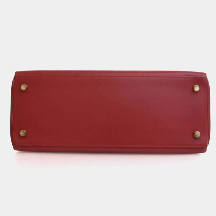 Pre Owned Hermes Vintage Rouge Vif Box Calf Kelly 28