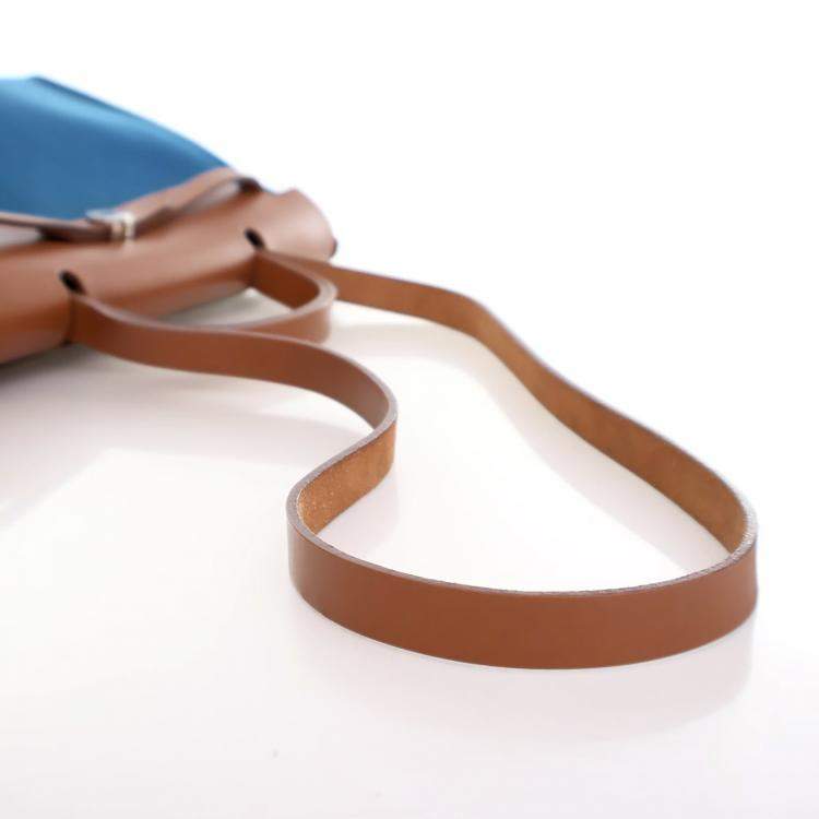 Pre Owned Hermes Bleu Zanzibar Toile H Herbag Zip 31