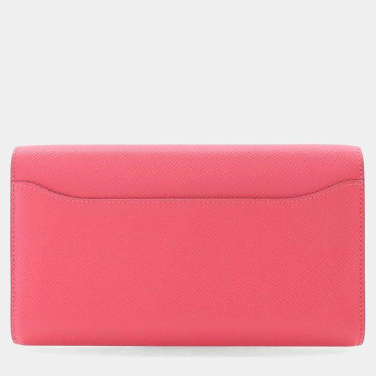 مملوكة مسبقًا محفظة هيرمس كونستانس توغو إبسوم جلد وردي حاد