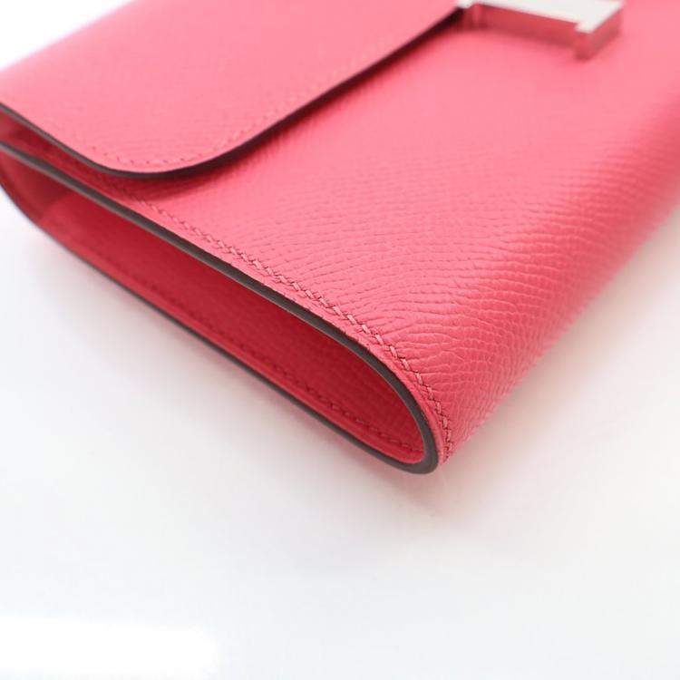 مملوكة مسبقًا محفظة هيرمس كونستانس توغو إبسوم جلد وردي حاد