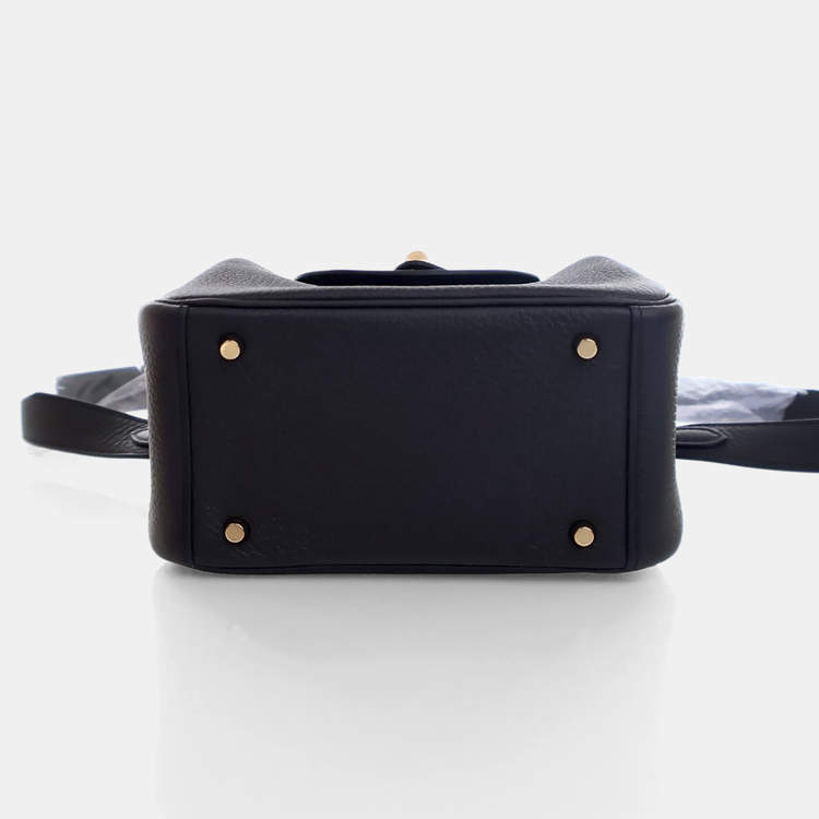 Pre Owned Hermes Noir Clemence Mini Lindy 20