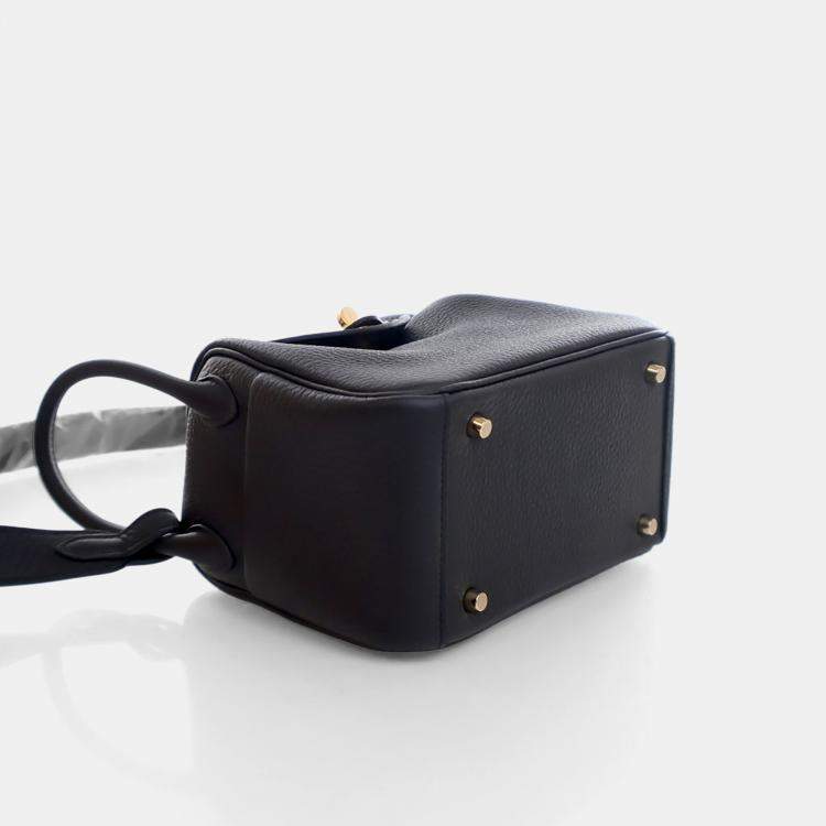 Pre Owned Hermes Noir Clemence Mini Lindy 20