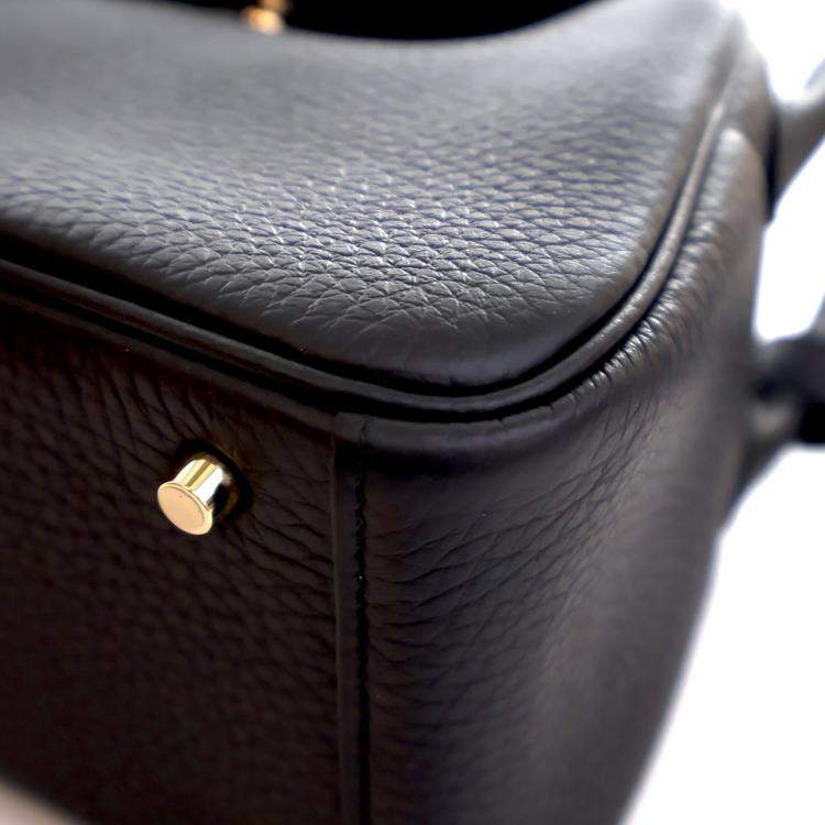 Pre Owned Hermes Noir Clemence Mini Lindy 20