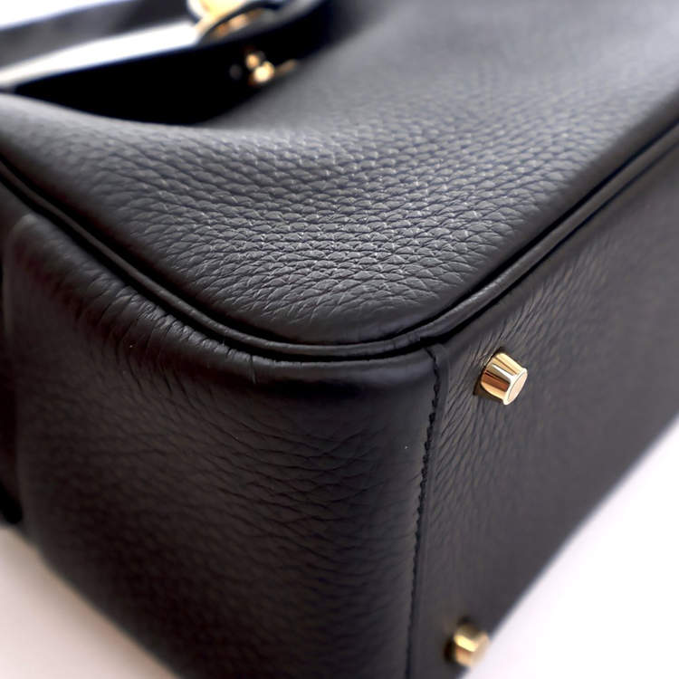 Pre Owned Hermes Noir Clemence Mini Lindy 20