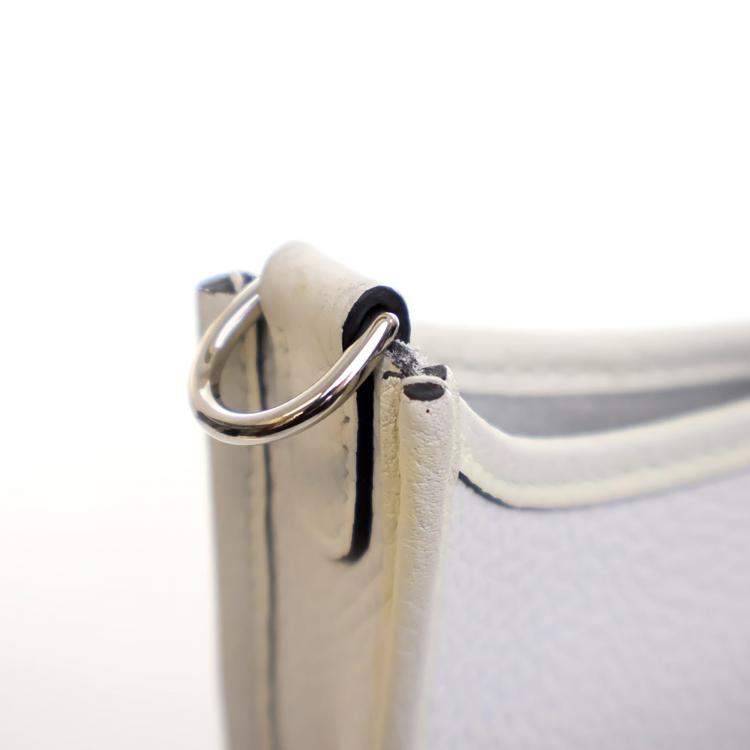 Pre Owned Hermes New White Clemence Evelyne TPM 16