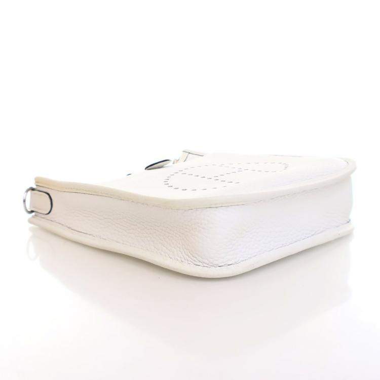Pre Owned Hermes New White Clemence Evelyne TPM 16