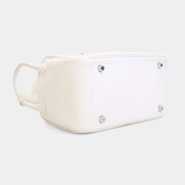 Pre Owned Hermes New White Clemence Mini Lindy