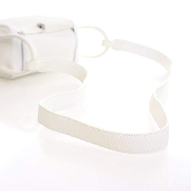 Pre Owned Hermes New White Clemence Mini Lindy