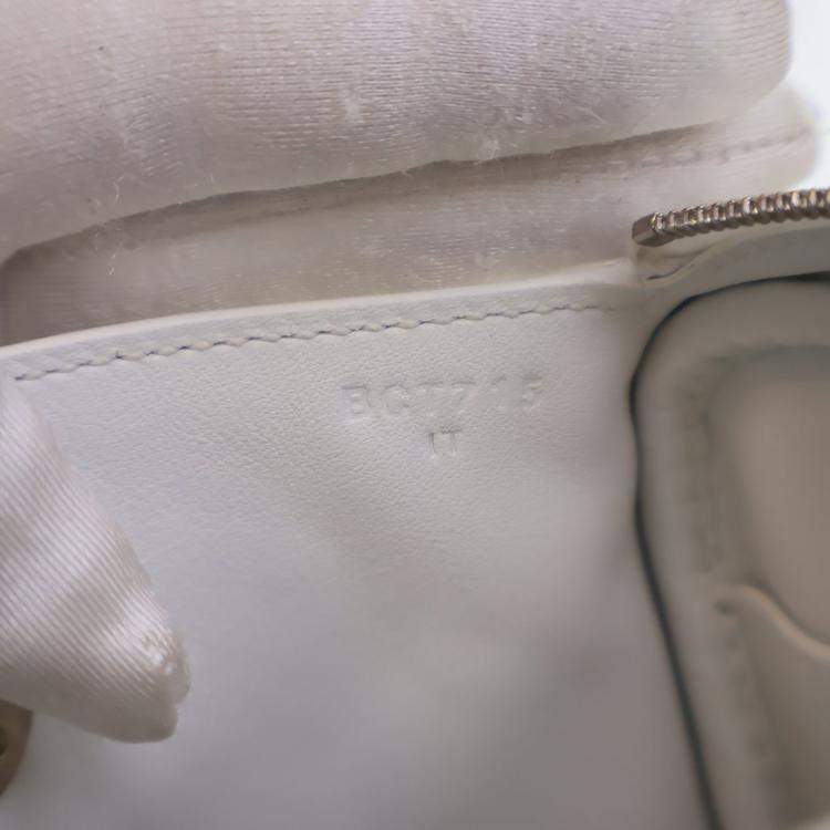Pre Owned Hermes New White Clemence Mini Lindy