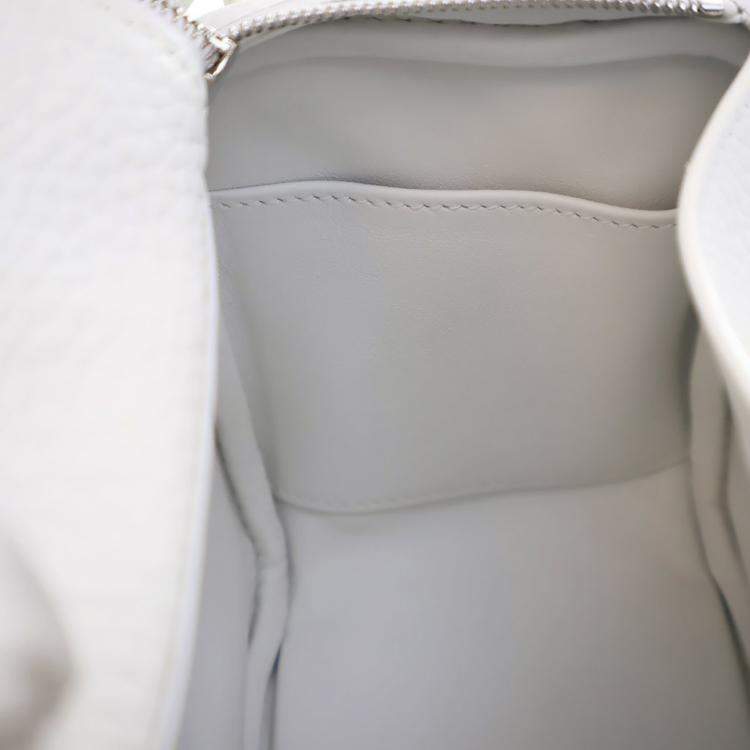 Pre Owned Hermes New White Clemence Mini Lindy