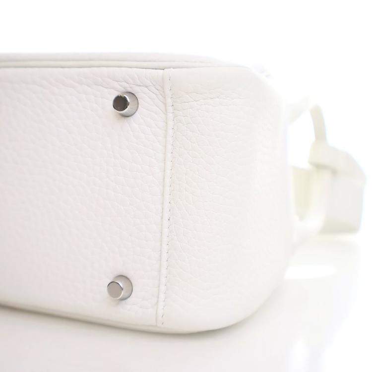 Pre Owned Hermes New White Clemence Mini Lindy
