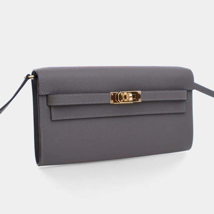 Pre Owned محفظة هيرمس كيلي غريز ماير إيبسوم تو غو