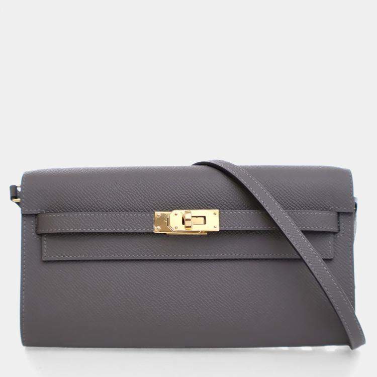 Pre Owned محفظة هيرمس كيلي غريز ماير إيبسوم تو غو