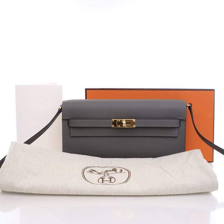 Pre Owned  محفظة هيرمس كيلي غريز ماير إيبسوم تو غو