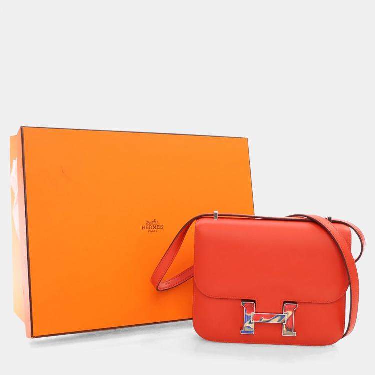 Pre Owned Hermes Capucine Swift Marble Mini Constance 18