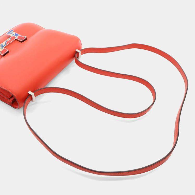 Pre Owned Hermes Capucine Swift Marble Mini Constance 18