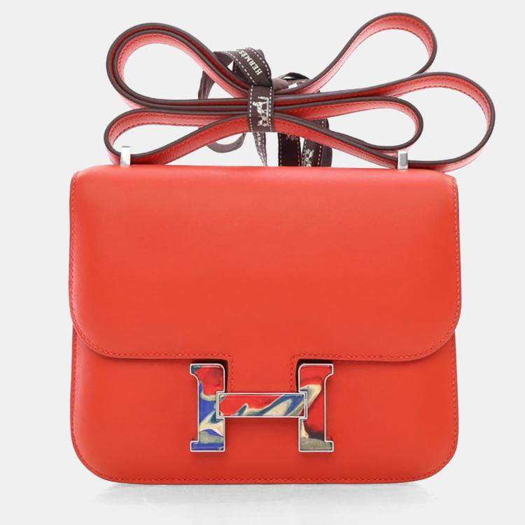 Pre Owned Hermes Capucine Swift Marble Mini Constance 18