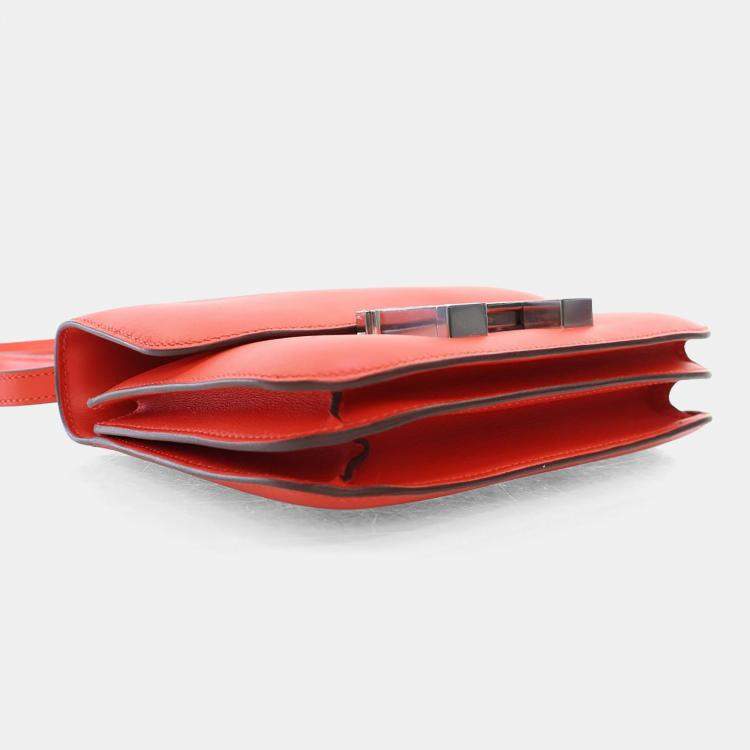 Pre Owned Hermes Capucine Swift Marble Mini Constance 18