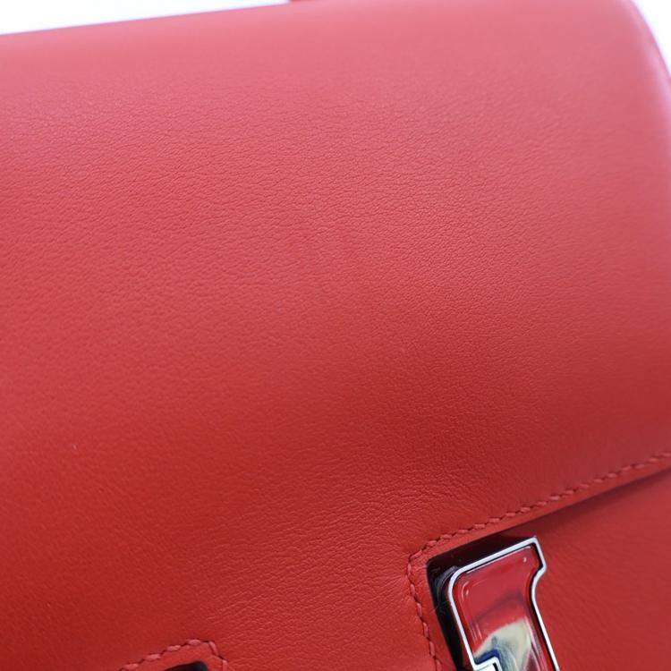 Pre Owned Hermes Capucine Swift Marble Mini Constance 18