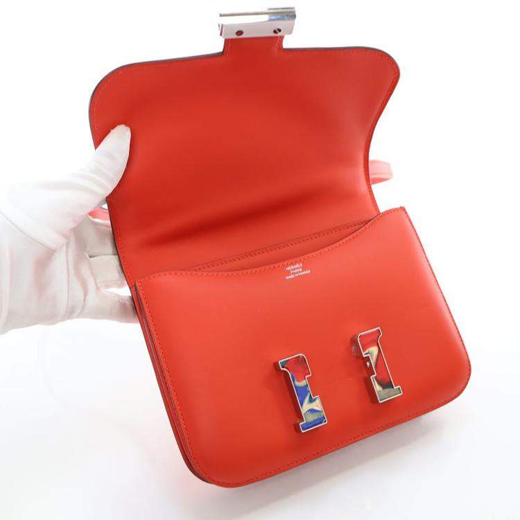 Pre Owned Hermes Capucine Swift Marble Mini Constance 18