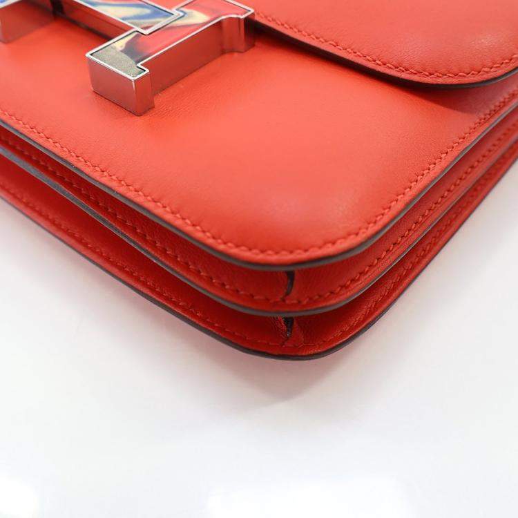 Pre Owned Hermes Capucine Swift Marble Mini Constance 18