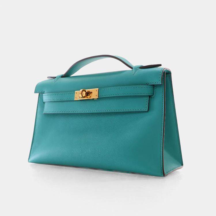 مملوكة مسبقًا Hermes Bleu Paon Swift Kelly Pochette