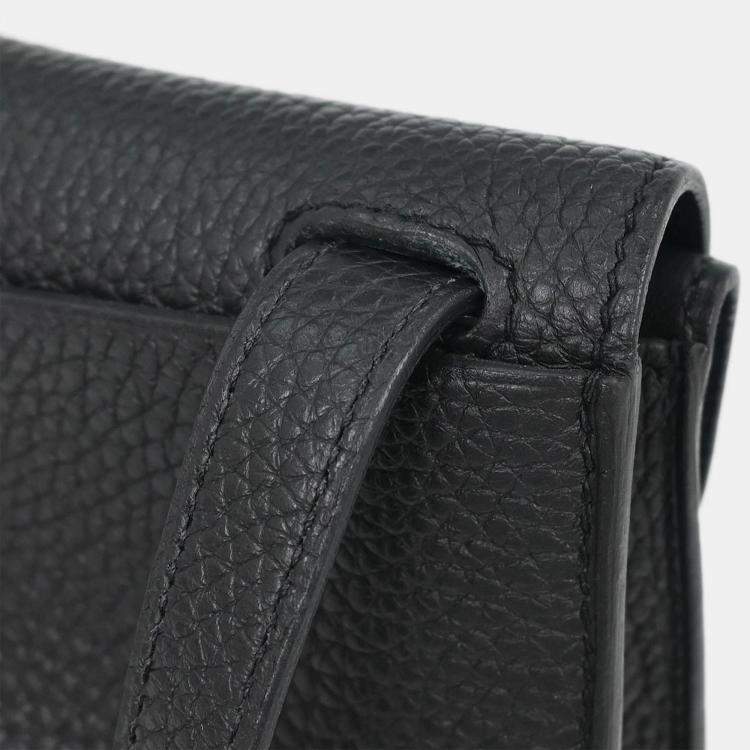 Pre Owned Hermes  Halzan 31 2way Black Taurillon Clemence Tote Bag