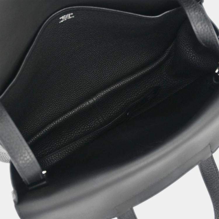 Pre Owned Hermes  Halzan 31 2way Black Taurillon Clemence Tote Bag